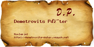 Demetrovits Péter névjegykártya