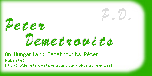 peter demetrovits business card